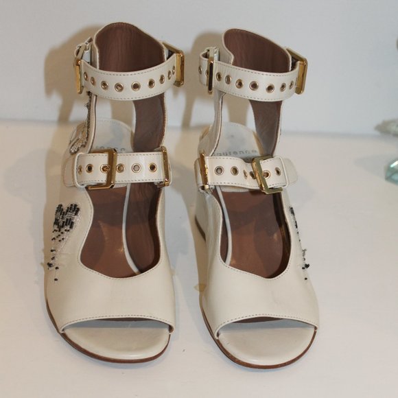 LAURENCE DACADE NELEN EDEN BEADED IVORY WHITE SANDALS - Picture 10 of 16